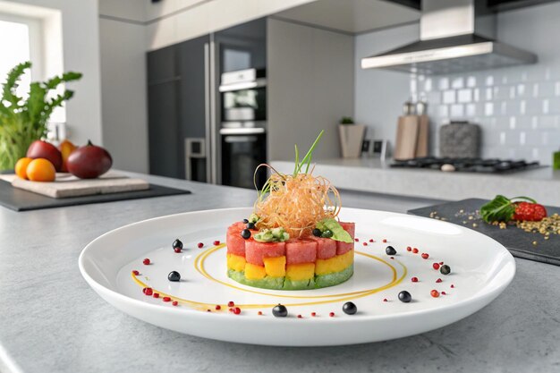 Kuchnia z talerzem potraw